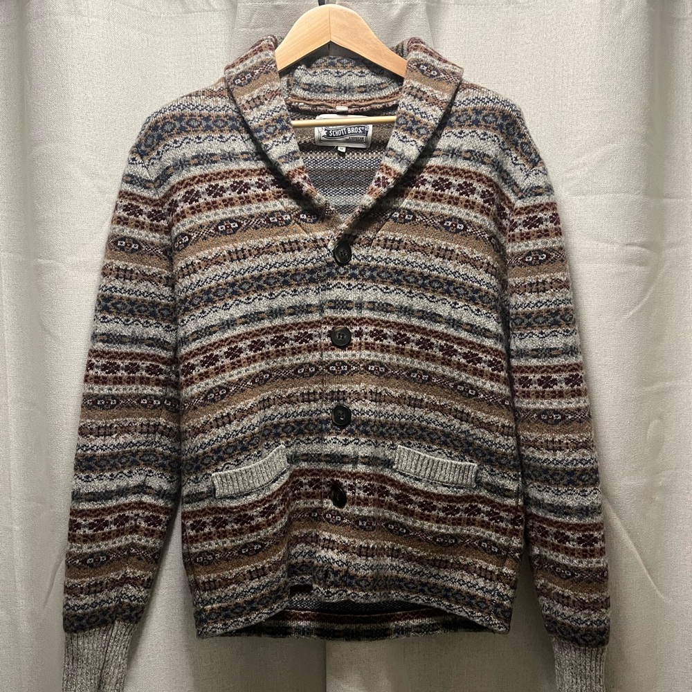 Wool Blend Fair Isle Cardigan Sweater - Picture 2 of 8